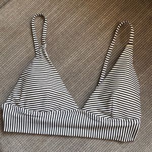 Aerie bikini top. Black and white stripe.